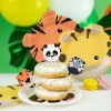 Topper piker ozdoby na tort babeczki zwierzęta zebra żyrafa tygrys panda dekoracje urodzinowe safari zoo zestaw 8 sztuk